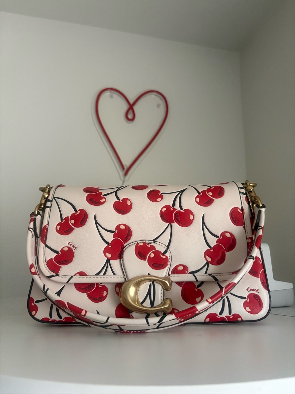 Coach Cherry-Print Soft Tabby & Matching Wallet